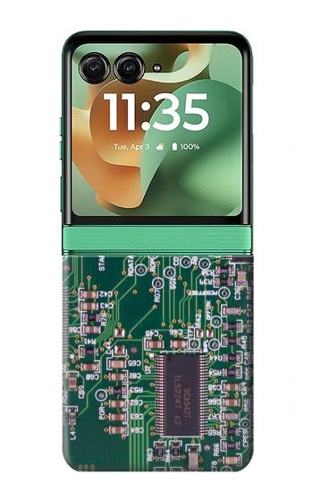 S3519 電子回路基板のグラフィック Electronics Circuit Board Graphic Motorola Razr 70+,60+, Razr+ (2026, 2025, 2024) バックケース、フリップケース・カバー