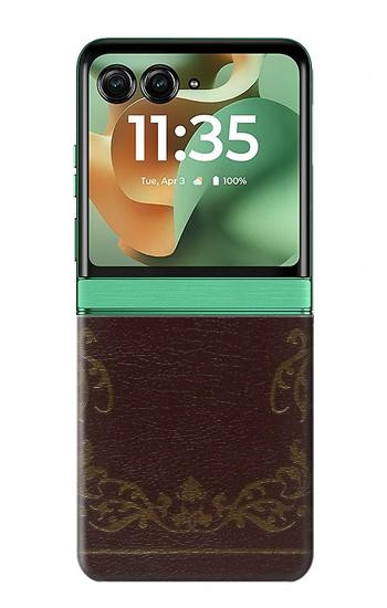 S3553 ヴィンテージブックカバー Vintage Book Cover Motorola Razr 70+,60+, Razr+ (2026, 2025, 2024) バックケース、フリップケース・カバー