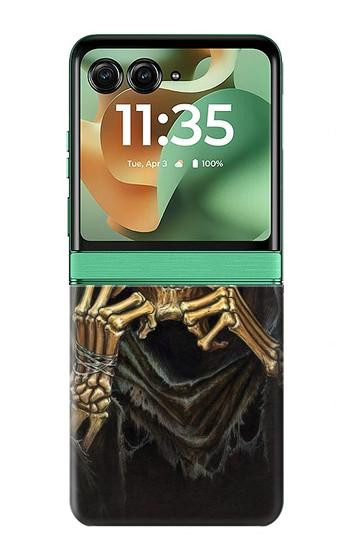 S3594 死神ポーカー Grim Reaper Wins Poker Motorola Razr 70+,60+, Razr+ (2026, 2025, 2024) バックケース、フリップケース・カバー