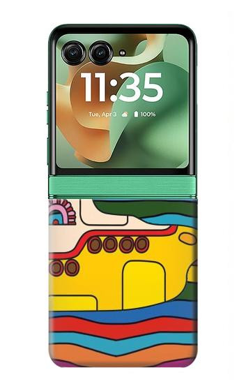 S3599 ヒッピーサブマリン Hippie Submarine Motorola Razr 70+,60+, Razr+ (2026, 2025, 2024) バックケース、フリップケース・カバー