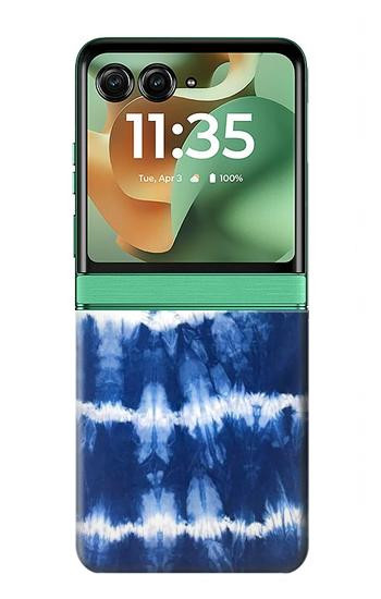 S3671 ブルータイダイ Blue Tie Dye Motorola Razr 70+,60+, Razr+ (2026, 2025, 2024) バックケース、フリップケース・カバー