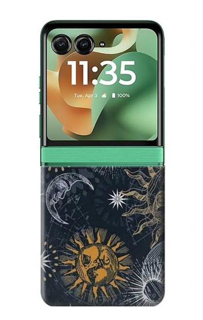S3702 月と太陽 Moon and Sun Motorola Razr 60, Razr 2025 バックケース、フリップケース・カバー