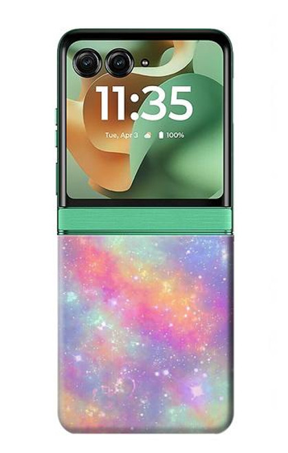 S3706 パステルレインボーギャラクシーピンクスカイ Pastel Rainbow Galaxy Pink Sky Motorola Razr 60, Razr 2025 バックケース、フリップケース・カバー