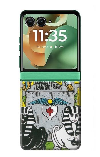 S3739 タロットカード戦車 Tarot Card The Chariot Motorola Razr 60, Razr 2025 バックケース、フリップケース・カバー
