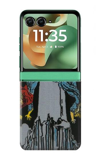 S3745 タロットカードタワー Tarot Card The Tower Motorola Razr 70+,60+, Razr+ (2026, 2025, 2024) バックケース、フリップケース・カバー