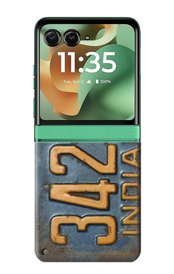 S3750 ヴィンテージ車のナンバープレート Vintage Vehicle Registration Plate Motorola Razr 70+,60+, Razr+ (2026, 2025, 2024) バックケース、フリップケース・カバー