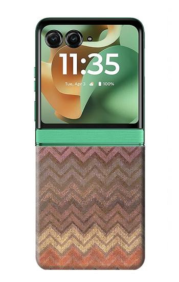 S3752 ジグザグ生地パターングラフィックプリント Zigzag Fabric Pattern Graphic Printed Motorola Razr 70+,60+, Razr+ (2026, 2025, 2024) バックケース、フリップケース・カバー
