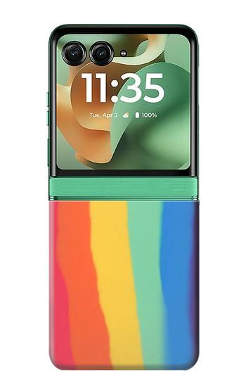 S3799 かわいい縦水彩レインボー Cute Vertical Watercolor Rainbow Motorola Razr 60, Razr 2025 バックケース、フリップケース・カバー