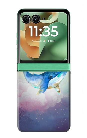 S3802 夢のクジラ パステルファンタジー Dream Whale Pastel Fantasy Motorola Razr 60, Razr 2025 バックケース、フリップケース・カバー