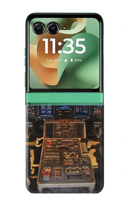 S3836 飛行機のコックピット Airplane Cockpit Motorola Razr 60, Razr 2025 バックケース、フリップケース・カバー