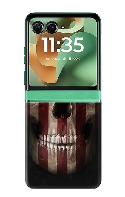 S3850 アメリカの国旗の頭蓋骨 American Flag Skull Motorola Razr 60, Razr 2025 バックケース、フリップケース・カバー