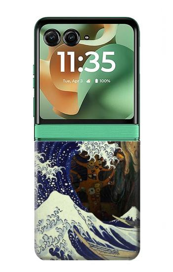 S3851 アートの世界 ヴァンゴッホ 北斎 ダヴィンチ World of Art Van Gogh Hokusai Da Vinci Motorola Razr 70+,60+, Razr+ (2026, 2025, 2024) バックケース、フリップケース・カバー