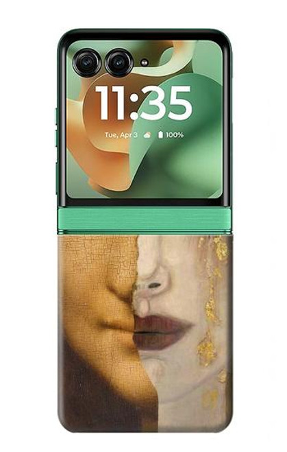 S3853 モナリザ グスタフクリムト フェルメール Mona Lisa Gustav Klimt Vermeer Motorola Razr 60, Razr 2025 バックケース、フリップケース・カバー