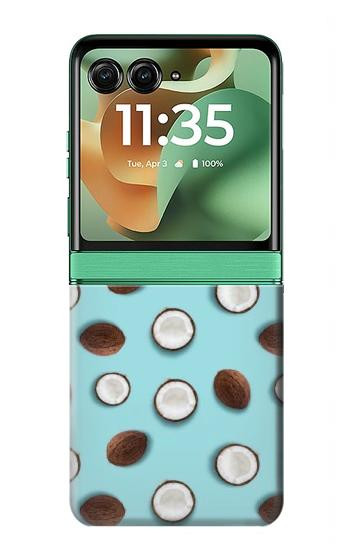 S3860 ココナッツドット柄 Coconut Dot Pattern Motorola Razr 70+,60+, Razr+ (2026, 2025, 2024) バックケース、フリップケース・カバー