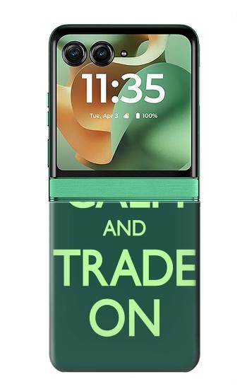 S3862 落ち着いてトレード Keep Calm and Trade On Motorola Razr 70+,60+, Razr+ (2026, 2025, 2024) バックケース、フリップケース・カバー