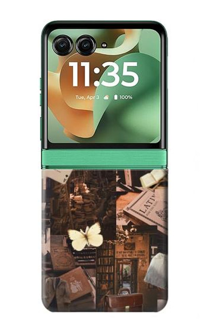 S3877 ダークアカデミア Dark Academia Motorola Razr 60, Razr 2025 バックケース、フリップケース・カバー
