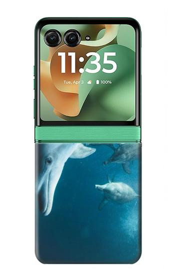 S3878 イルカ Dolphin Motorola Razr 70+,60+, Razr+ (2026, 2025, 2024) バックケース、フリップケース・カバー