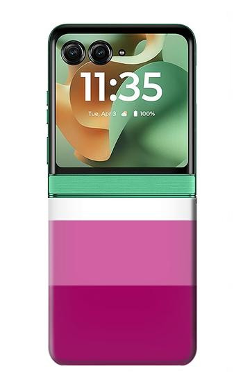 S3887 レズビアンプライドフラッグ Lesbian Pride Flag Motorola Razr 70+,60+, Razr+ (2026, 2025, 2024) バックケース、フリップケース・カバー