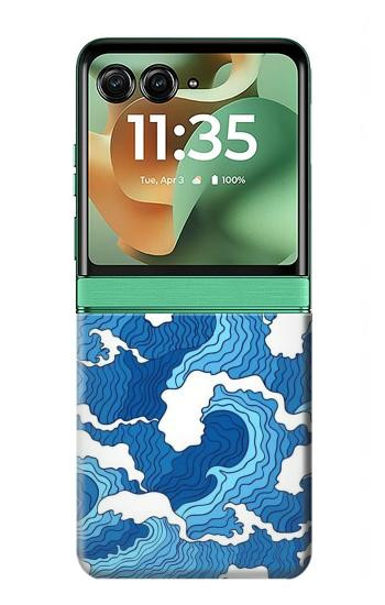 S3901 美しい嵐の海の波 Aesthetic Storm Ocean Waves Motorola Razr 70+,60+, Razr+ (2026, 2025, 2024) バックケース、フリップケース・カバー