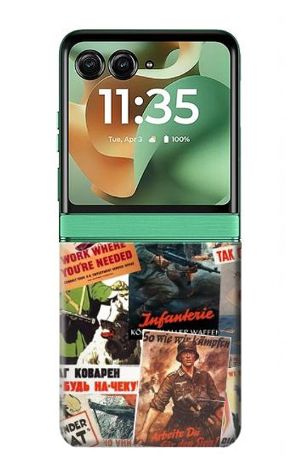 S3905 ビンテージ アーミー ポスター Vintage Army Poster Motorola Razr 60, Razr 2025 バックケース、フリップケース・カバー