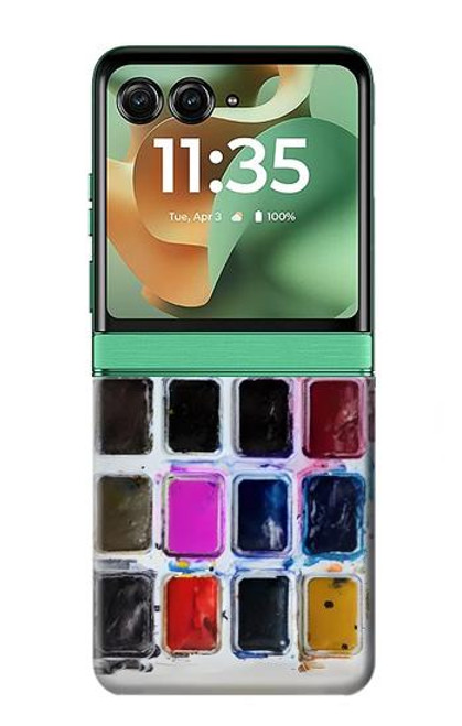S3956 水彩パレットボックスグラフィック Watercolor Palette Box Graphic Motorola Razr 60, Razr 2025 バックケース、フリップケース・カバー