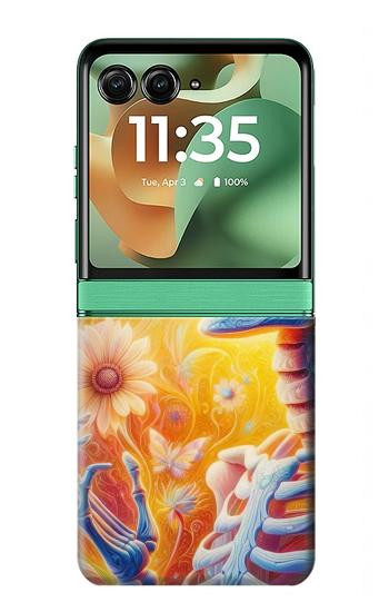 S3976 カラフルな骸骨 Colorful Skeleton Motorola Razr 70+,60+, Razr+ (2026, 2025, 2024) バックケース、フリップケース・カバー
