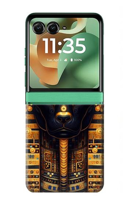 S3992 金と黒のアヌビス Gold Black Anubis Motorola Razr 60, Razr 2025 バックケース、フリップケース・カバー