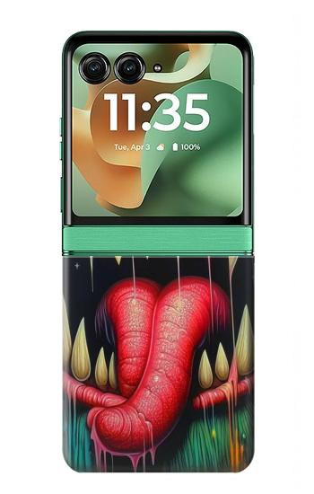 S4000 モンスターのグラフィティ ウォールアート Monster Graffiti Wall Art Motorola Razr 70+,60+, Razr+ (2026, 2025, 2024) バックケース、フリップケース・カバー