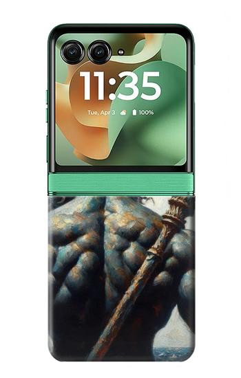 S4010 海の神 ポセイドン トライデント Poseidon Trident God of The Sea Motorola Razr 70+,60+, Razr+ (2026, 2025, 2024) バックケース、フリップケース・カバー
