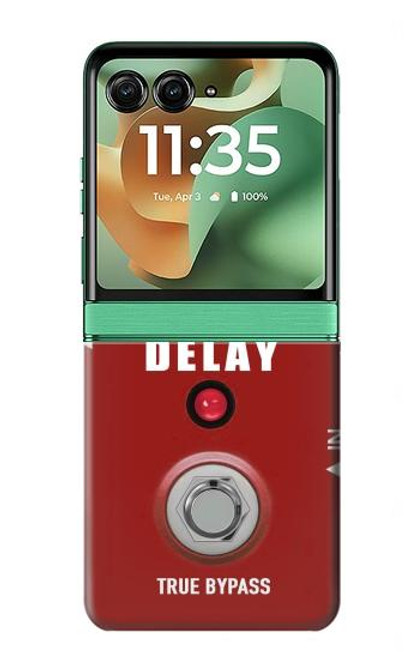 S4011 赤いギターのアナログディレイグラフィック Red Guitar Analog Delay Graphic Motorola Razr 60, Razr 2025 バックケース、フリップケース・カバー