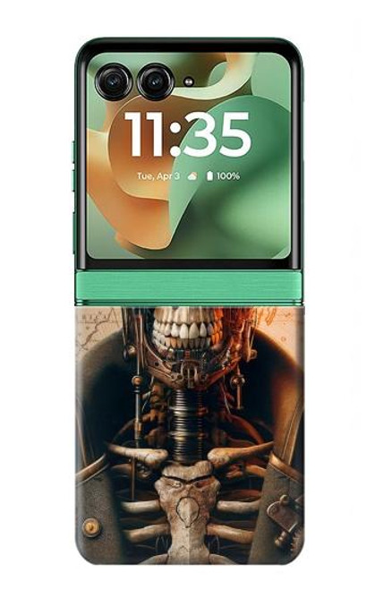 S4018 スチームパンク 海賊の頭蓋骨 Steampunk Pirate Skull Motorola Razr 60, Razr 2025 バックケース、フリップケース・カバー