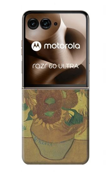 S0214 フィンセント・ファン・ゴッホ 15本のひまわり Van Gogh Vase Fifteen Sunflowers Motorola Razr 70 Ultra, 60 Ultra, 50 Ultra, Ultra 2026, Ultra 2025 バックケース、フリップケース・カバー