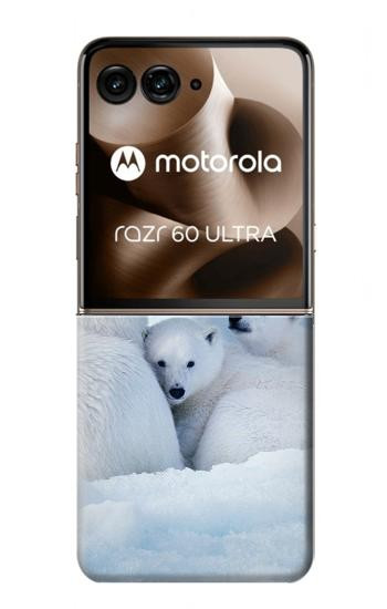 S0285 北極熊 北極 Polar Bear Family Arctic Motorola Razr 70 Ultra, 60 Ultra, 50 Ultra, Ultra 2026, Ultra 2025 バックケース、フリップケース・カバー