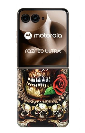 S0753 スカル 翼 バラ パンク Skull Wing Rose Punk Motorola Razr 70 Ultra, 60 Ultra, 50 Ultra, Ultra 2026, Ultra 2025 バックケース、フリップケース・カバー