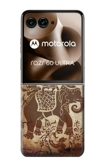 S2102 タイアート 象に仏 Thai Art Buddha on Elephant Motorola Razr 70 Ultra, 60 Ultra, 50 Ultra, Ultra 2026, Ultra 2025 バックケース、フリップケース・カバー