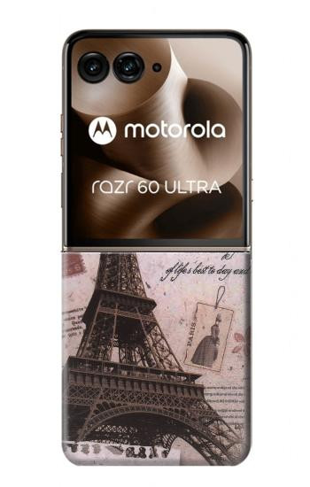 S2211 パリエッフェル塔ポストカード Paris Postcard Eiffel Tower Motorola Razr 70 Ultra, 60 Ultra, 50 Ultra, Ultra 2026, Ultra 2025 バックケース、フリップケース・カバー