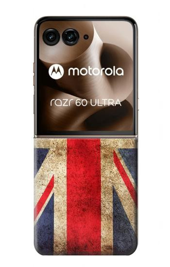 S2303 英国ヴィンテージ国旗 British UK Vintage Flag Motorola Razr 60 Ultra, Razr Ultra 2025 バックケース、フリップケース・カバー