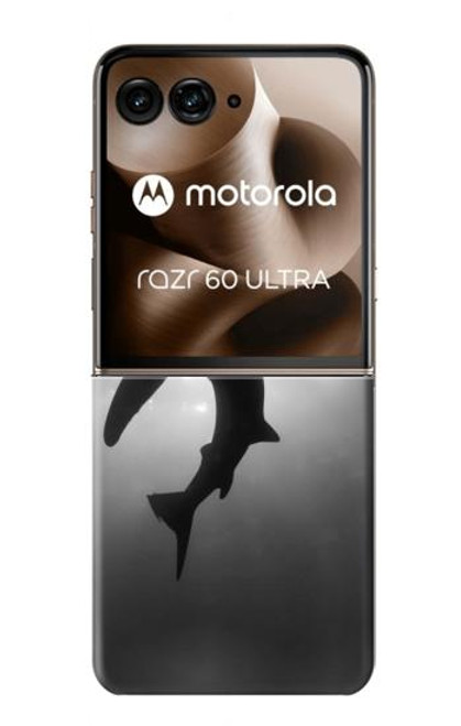 S2367 サメモノクロ Shark Monochrome Motorola Razr 60 Ultra, Razr Ultra 2025 バックケース、フリップケース・カバー
