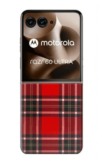 S2374 タータンレッドパターン Tartan Red Pattern Motorola Razr 70 Ultra, 60 Ultra, 50 Ultra, Ultra 2026, Ultra 2025 バックケース、フリップケース・カバー