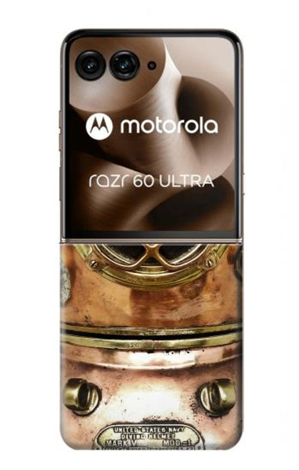 S2412 ヴィンテージ深海ダイビングヘルメット Vintage Deep Sea Diving Helmet Motorola Razr 60 Ultra, Razr Ultra 2025 バックケース、フリップケース・カバー