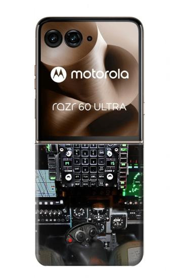 S2435 戦闘機 航空機 コックピット Fighter Jet Aircraft Cockpit Motorola Razr 70 Ultra, 60 Ultra, 50 Ultra, Ultra 2026, Ultra 2025 バックケース、フリップケース・カバー