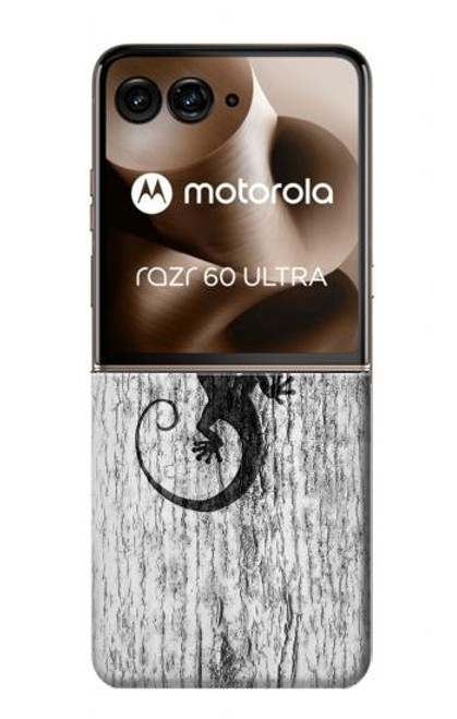 S2446 木材のヤモリ グラフィックプリント Gecko Wood Graphic Printed Motorola Razr 60 Ultra, Razr Ultra 2025 バックケース、フリップケース・カバー