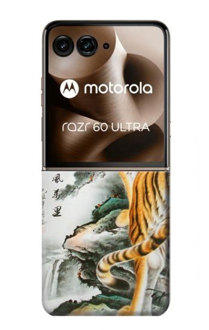 S2750 虎の絵画 Oriental Chinese Tiger Painting Motorola Razr 60 Ultra, Razr Ultra 2025 バックケース、フリップケース・カバー