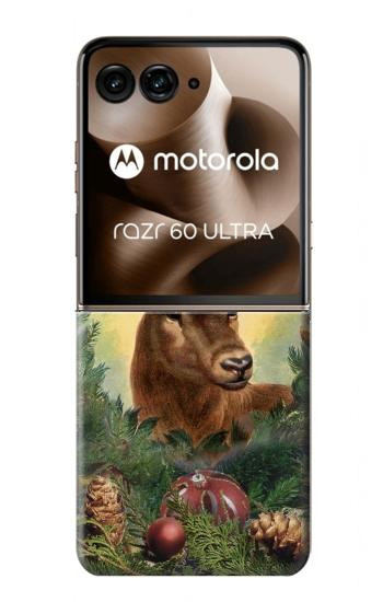S2841 ヴィンテージ トナカイ クリスマス Vintage Reindeer Christmas Motorola Razr 70 Ultra, 60 Ultra, 50 Ultra, Ultra 2026, Ultra 2025 バックケース、フリップケース・カバー