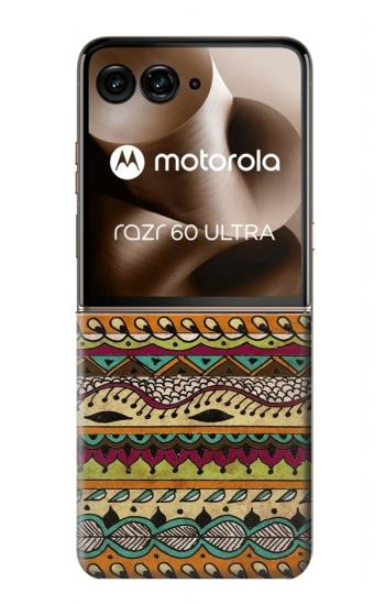 S2860 アステカ ヒッピー柄 Aztec Boho Hippie Pattern Motorola Razr 60 Ultra, Razr Ultra 2025 バックケース、フリップケース・カバー