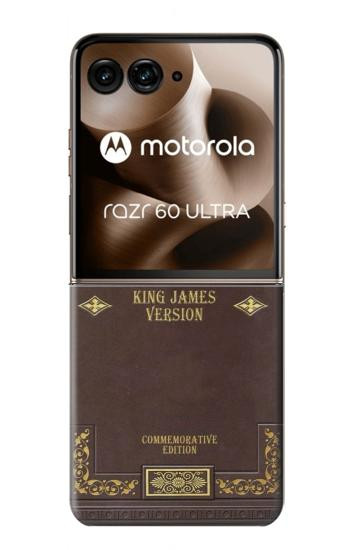 S2889 聖書 Holy Bible Cover King James Version Motorola Razr 70 Ultra, 60 Ultra, 50 Ultra, Ultra 2026, Ultra 2025 バックケース、フリップケース・カバー