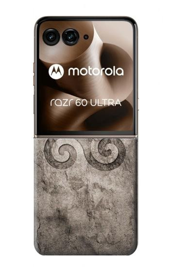 S2892 三脚巴シンボル Triskele Symbol Stone Texture Motorola Razr 70 Ultra, 60 Ultra, 50 Ultra, Ultra 2026, Ultra 2025 バックケース、フリップケース・カバー
