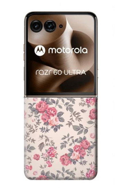 S3095 ヴィンテージ・バラ Vintage Rose Pattern Motorola Razr 60 Ultra, Razr Ultra 2025 バックケース、フリップケース・カバー