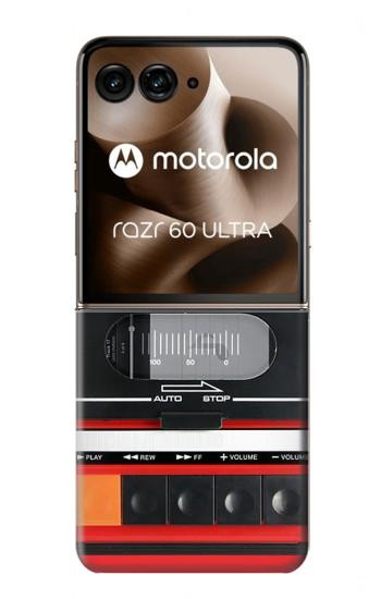 S3204 レッドカセットレコーダーグラフィック Red Cassette Recorder Graphic Motorola Razr 70 Ultra, 60 Ultra, 50 Ultra, Ultra 2026, Ultra 2025 バックケース、フリップケース・カバー
