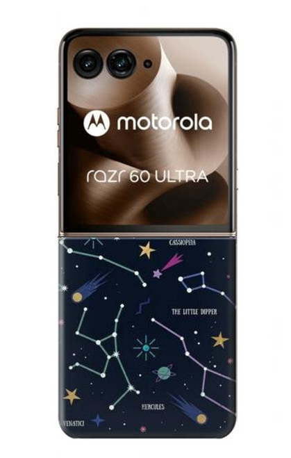 S3220 スターマップ星座星座 Star Map Zodiac Constellations Motorola Razr 60 Ultra, Razr Ultra 2025 バックケース、フリップケース・カバー